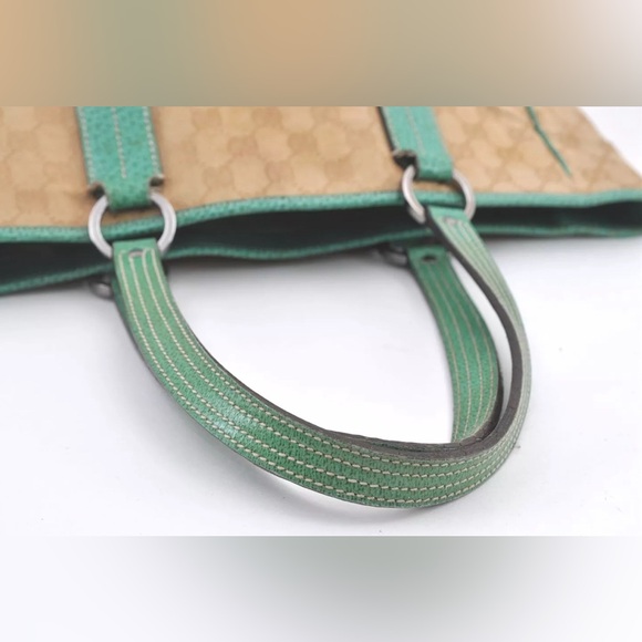 Gucci GG Teal Canvas Tote - Picture 9 of 15